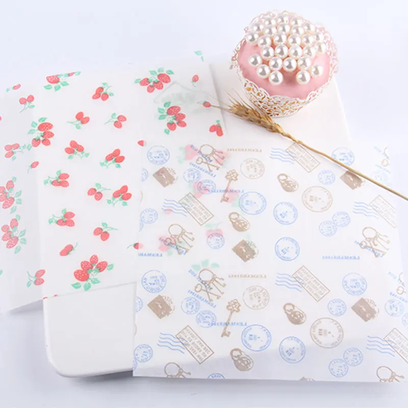 Disposable 20*27.3cm Interfolded Dry Wax Paper Wet Lining Greaseproof Food Wrapping Cakes Breads Hamburgers Made Virgin Wood