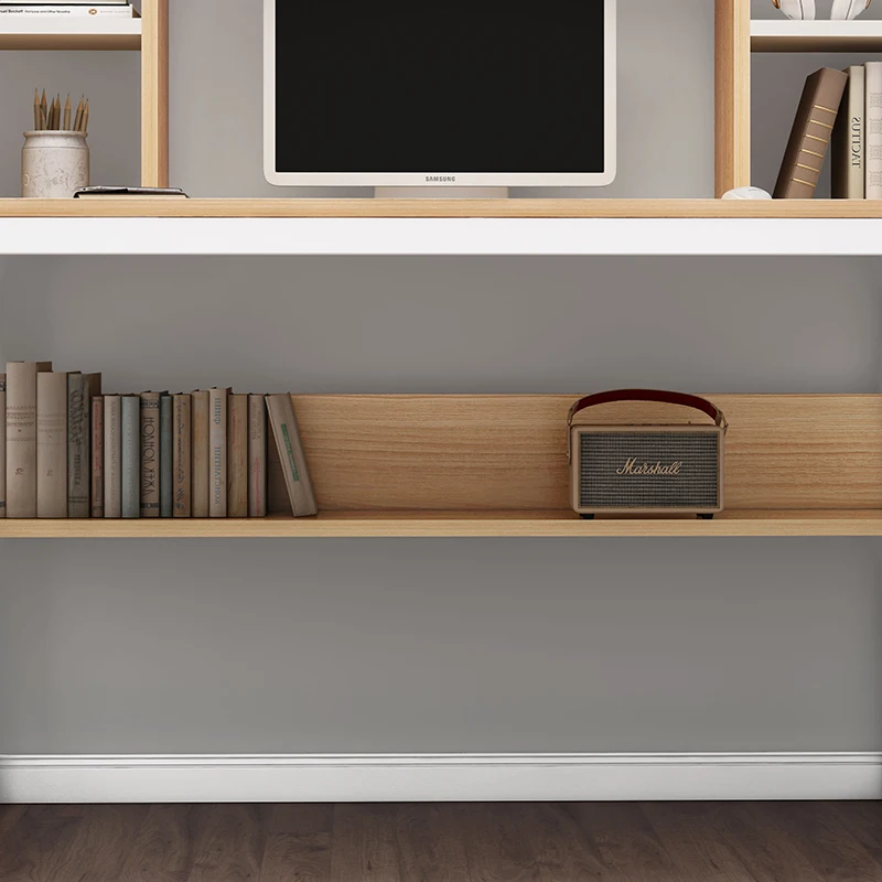 
Eco-friendly adult modern office home simple study office writing desk with book shelf 