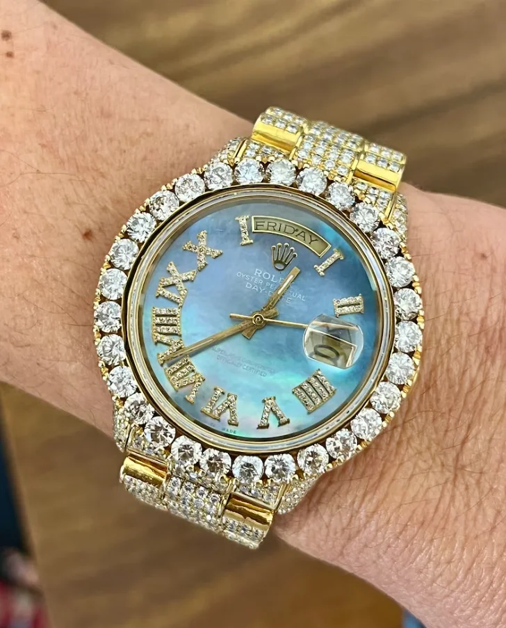 Luxury Brand Iced Out VVS Moissanite Diamond Studded Watch Custom Stainless Steel Wrist Watch Man Women