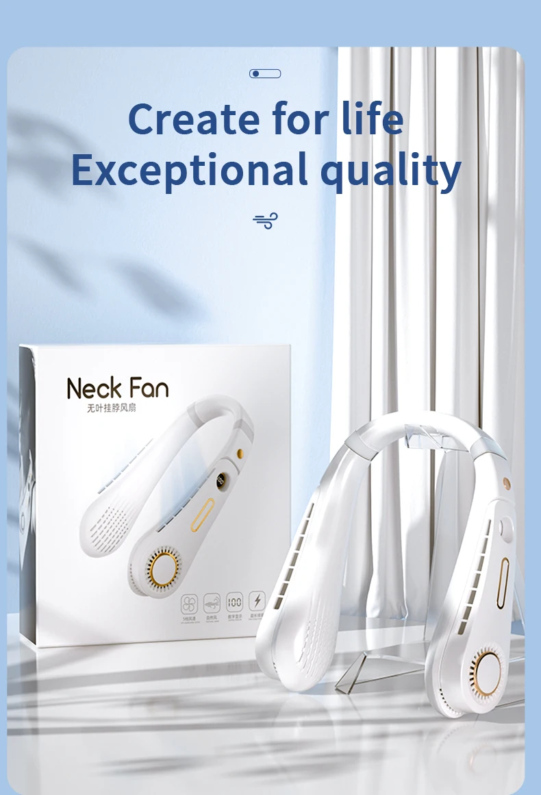 Silent Bladeless Portable USB Neck Hanging Neck Fan