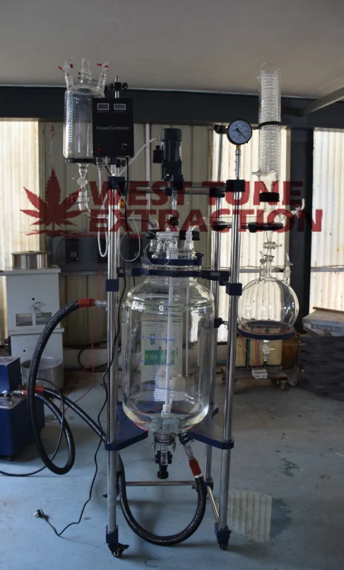 Factory Price WTGR-20D Speed-adjustable Double-layer 20L Jacketed Glass Reactor Tank for CBD Oil Distillation