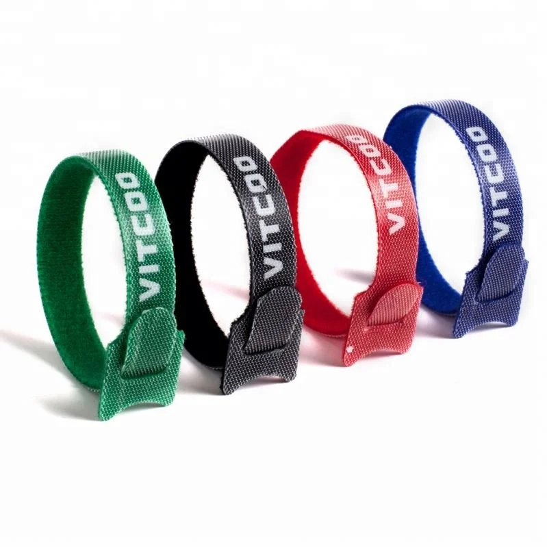 Factory manufacture Adjustable Durable Reusable for cable management plant tie self adhesive hook and loop cable tie