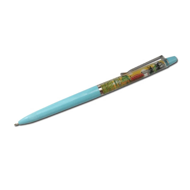 Creative Liquid 2D 3D floater floating ball pen with custom logo print