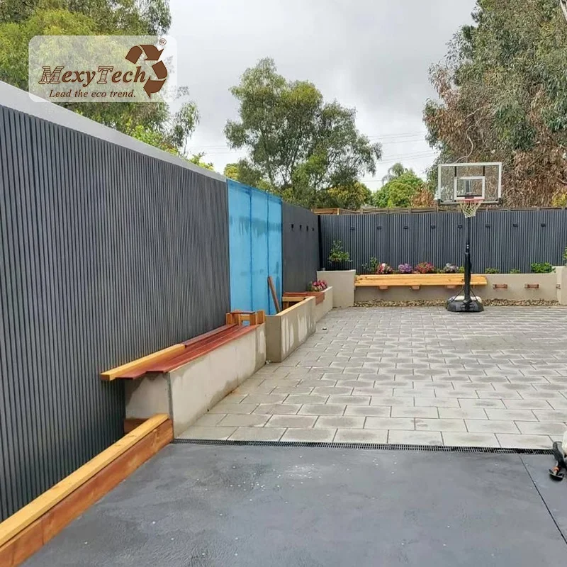 fluted design Exterior WPC wall panel facade Outdoor co-extrusion aluminum composite wall cladding