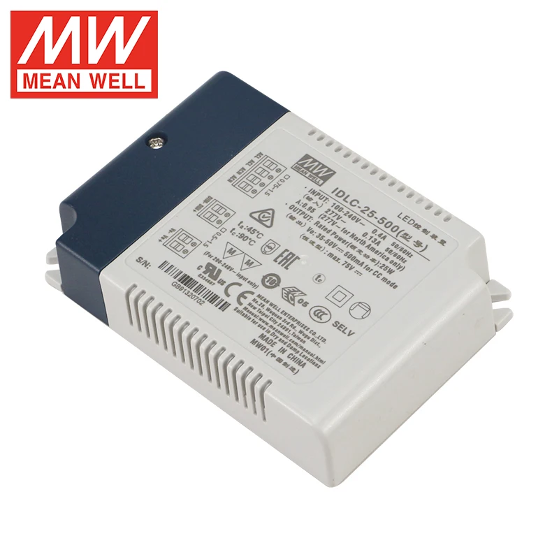 MEAN WELL IDLC-25-500 25W 500mA Constant Current AC DC Mode LED Drivers