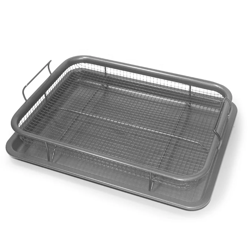 New Product stainless steel Roasting Pan Set Non Stick Copper Coating Rectangle Copper Crisper Baking Tray