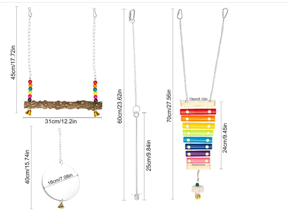 chicken Bell Strings Chewing Pet Parrot Bird Toys Part Soft Set Supplies Bird Cage Accessories