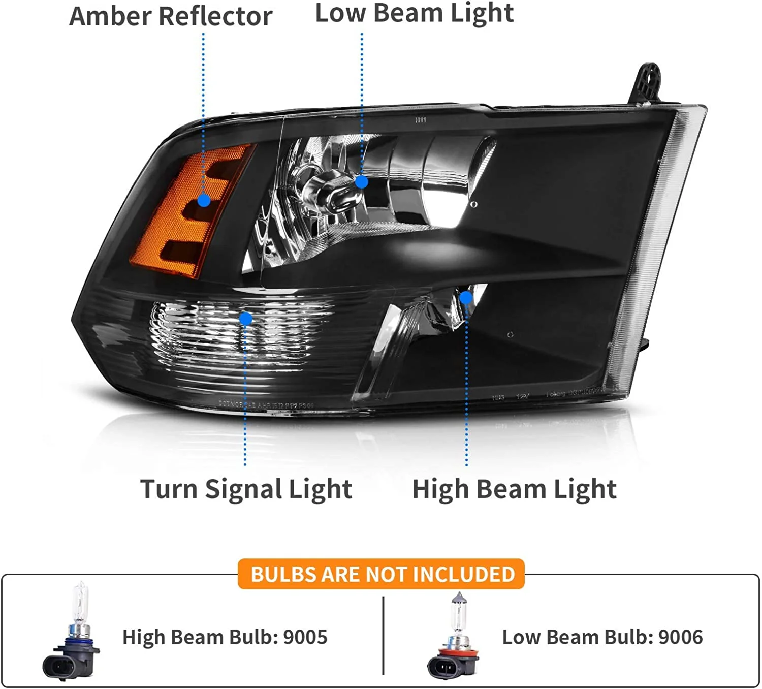 Headlight Auto Headlamp For 2009-2018 Dodge RAM 1500 2500 3500 2018-2020 ram 1500 auto parts