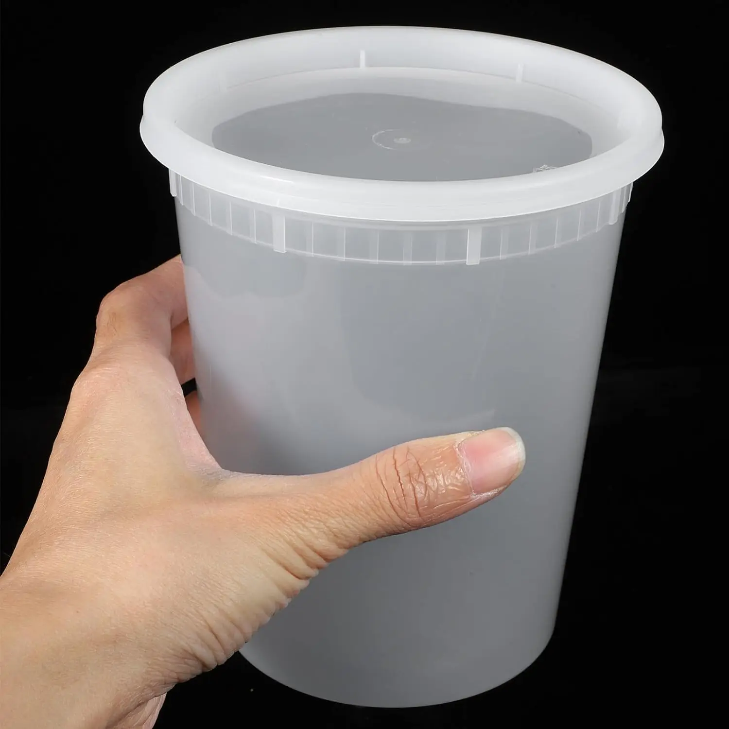 Custom logo 32 oz plastic deli container clear soup cup with lid disposable