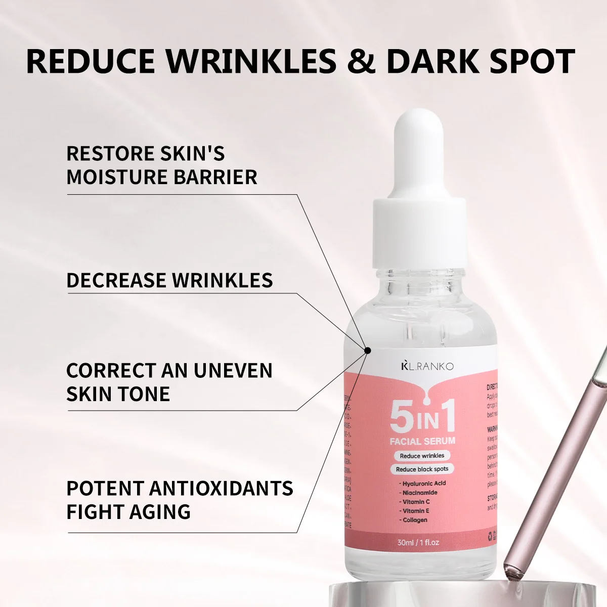 Suitable for All Skin Types 5-in-1 Facial Serum Best Suited for All Skin Types Including Dry, Oily, Acne-prone, Sensitive Skin