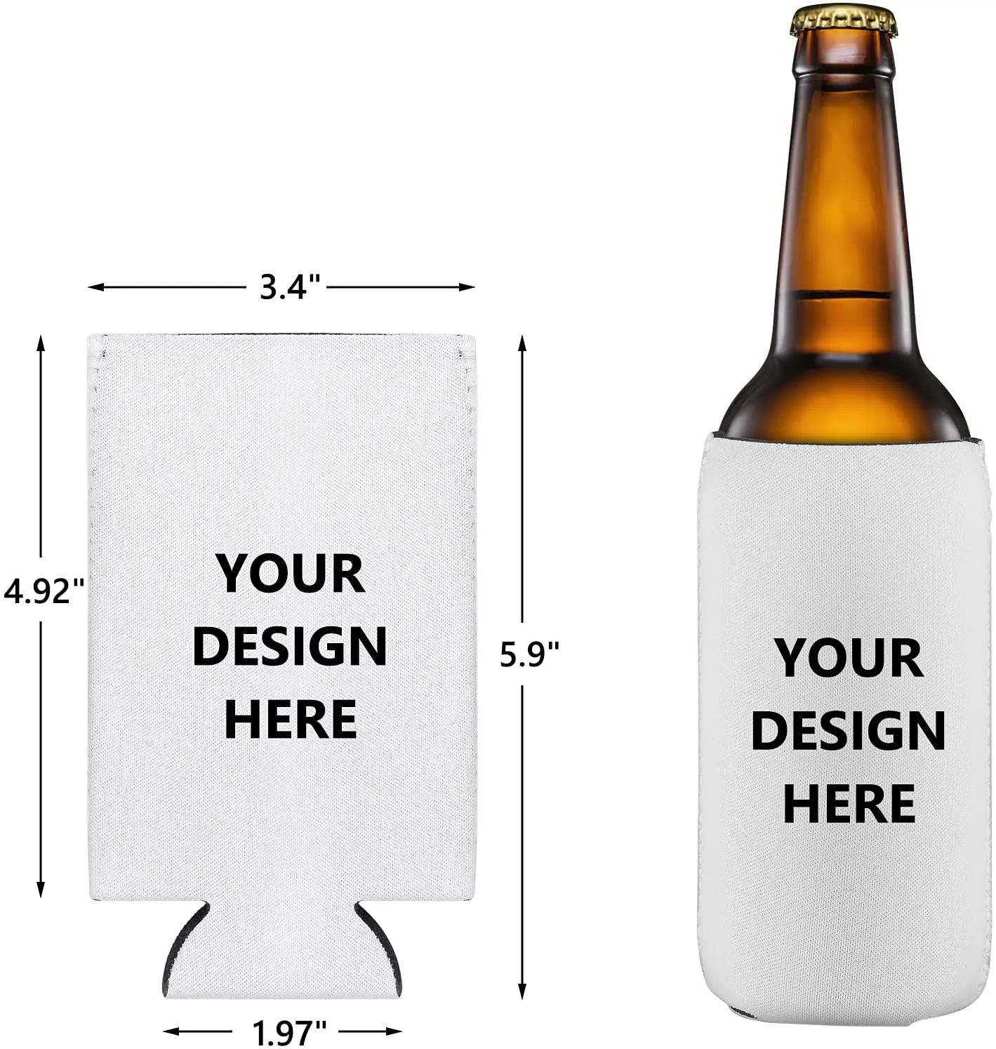 Insulated Sublimation Beer Holder Drink Cover Beverage Neoprene Stubby Holder Can Cooler Coozies
