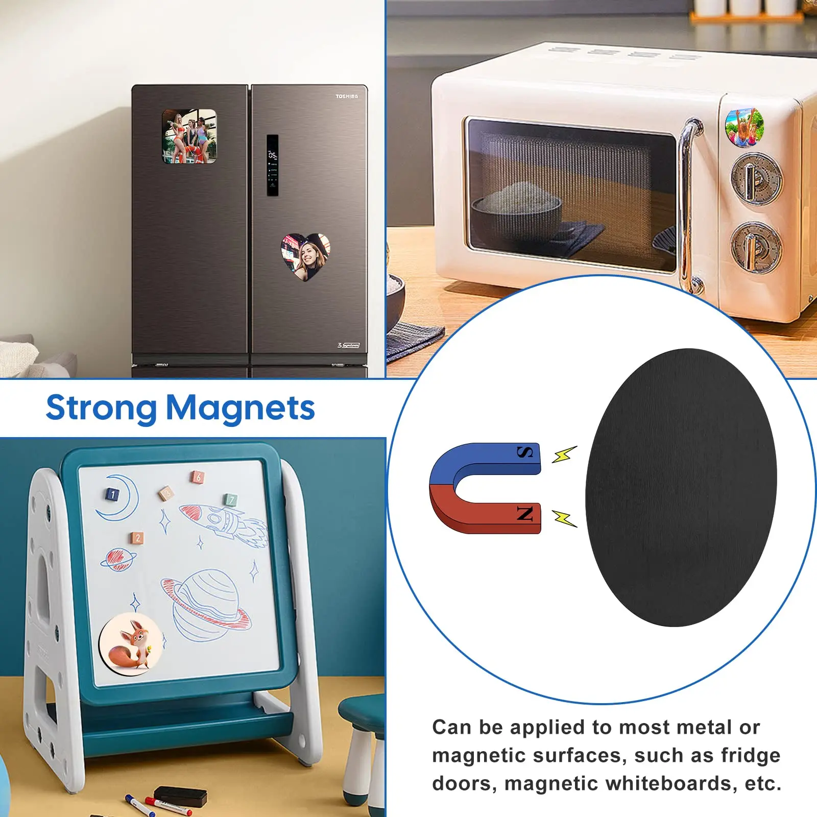 Sublimation Blanks Refrigerator Magnets DIY Decorative Magnets sublimation fridge magnet blank Round Square Heart Shape