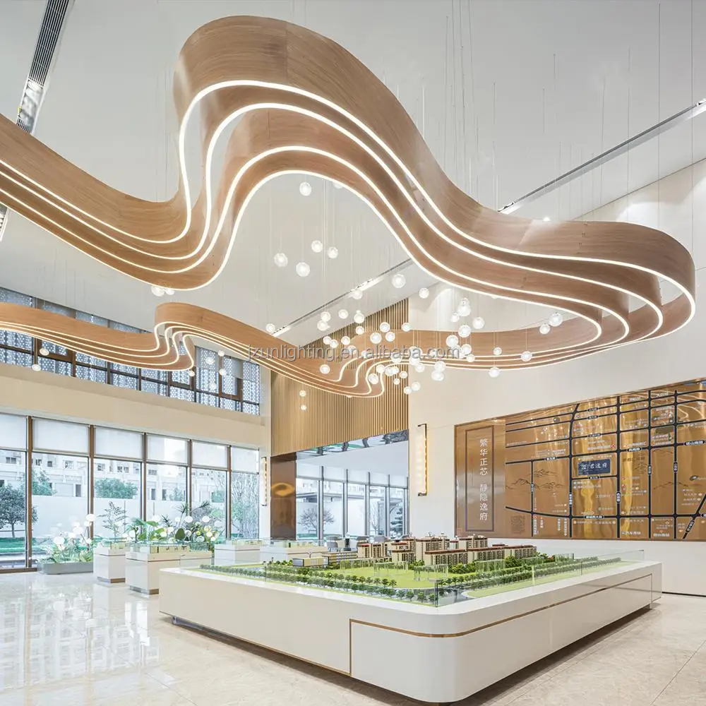 Luxury Custom Chandelier Indoor Decorations Large Hanging Ceiling Fixture Hotel Lobby Hall Banquet Remote LED Lights