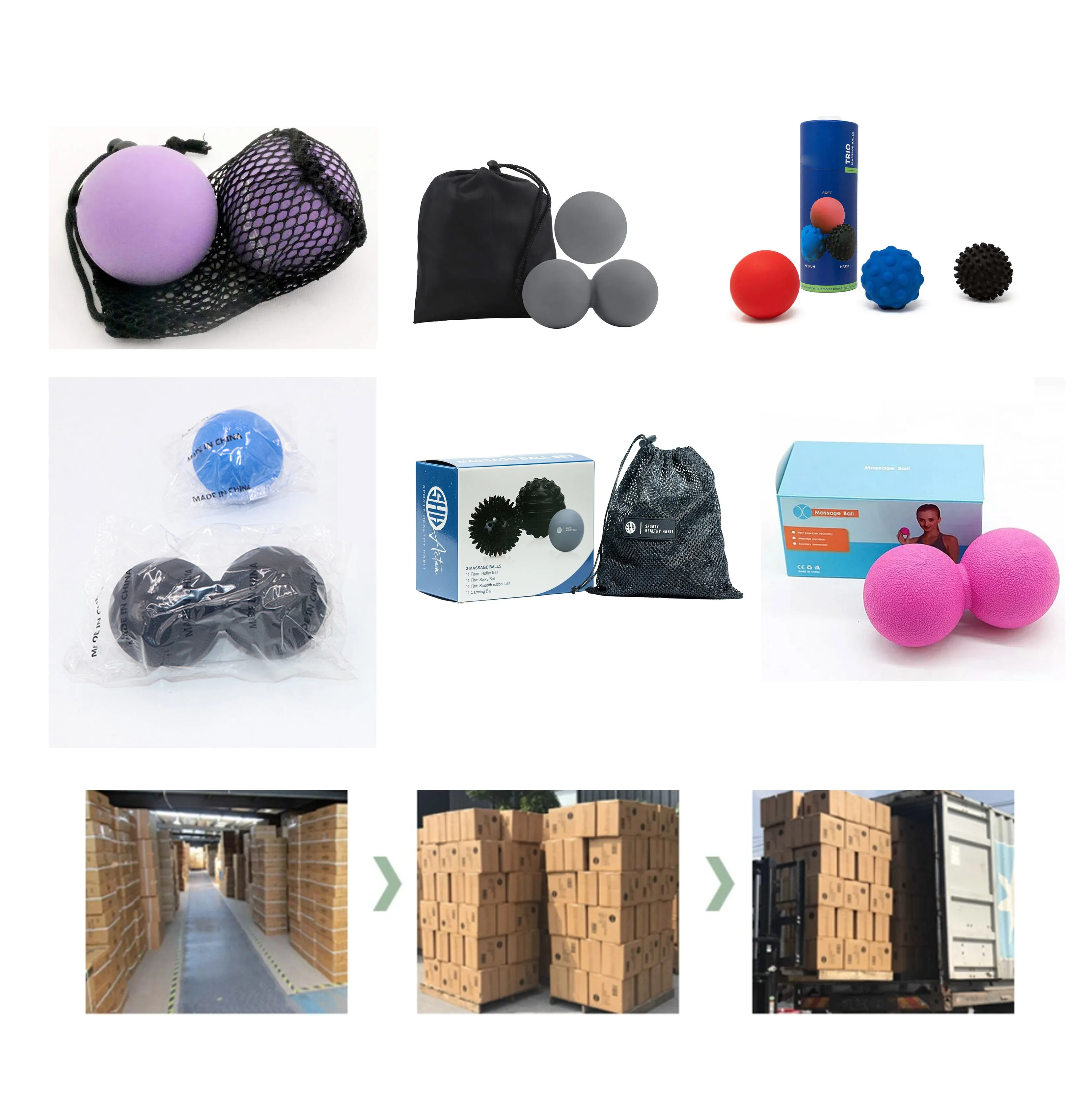 Fitness Muscle Release Peanut Massage Custom Logo Pvc Gym Ball