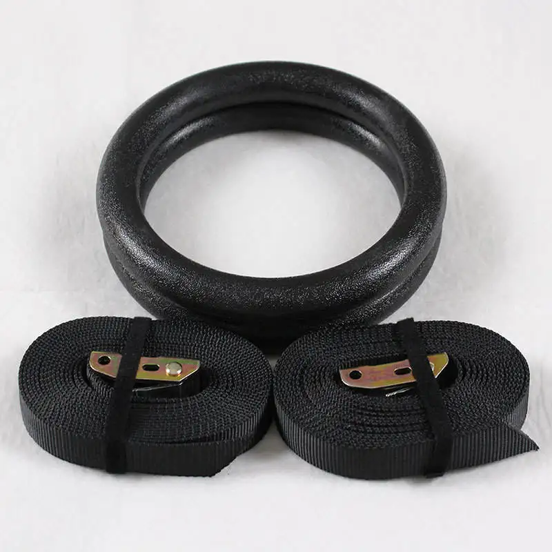 Wholesale ABS Plastic Gymnastic Rings With Adjustable Straps Gym Ring Strap For Power Training