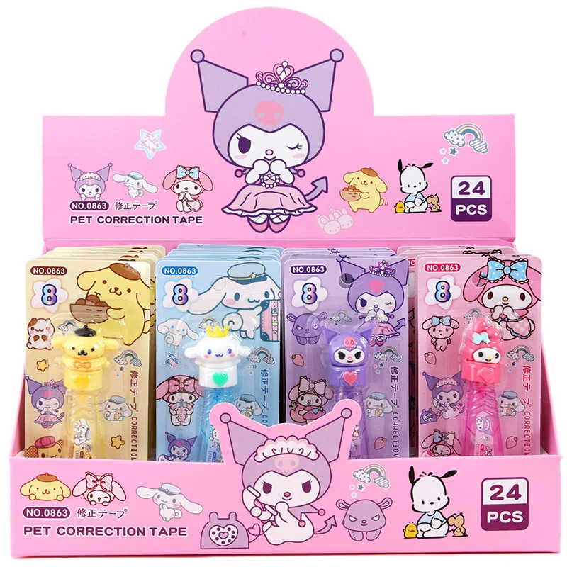 24 карты/коробка Корректирующая лента Kawaii моя мелодия Kuromi белая канцелярские принадлежности школьный офис
