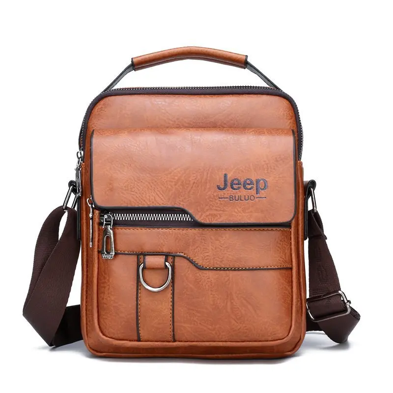 Promotion popular customized crazy horse leather crossbody shoulder sling bags for men