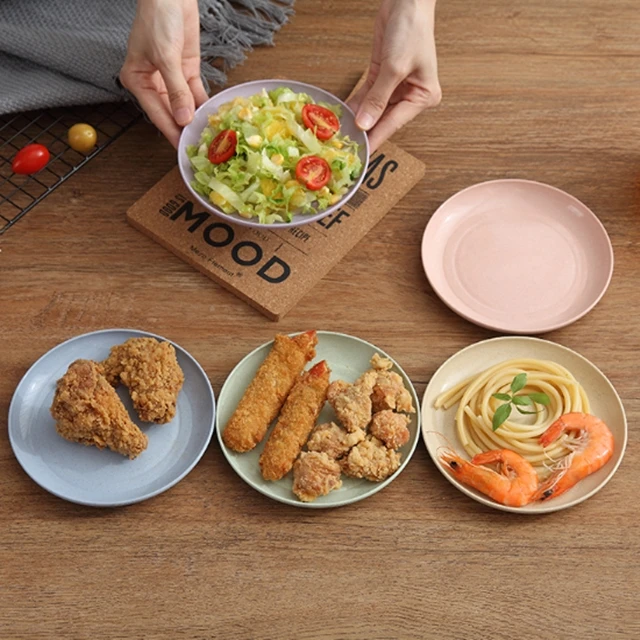 Пищевая Пшеничная солома тарелка экологически чистое растение биоразлагаемая пластиковые столовые наборы