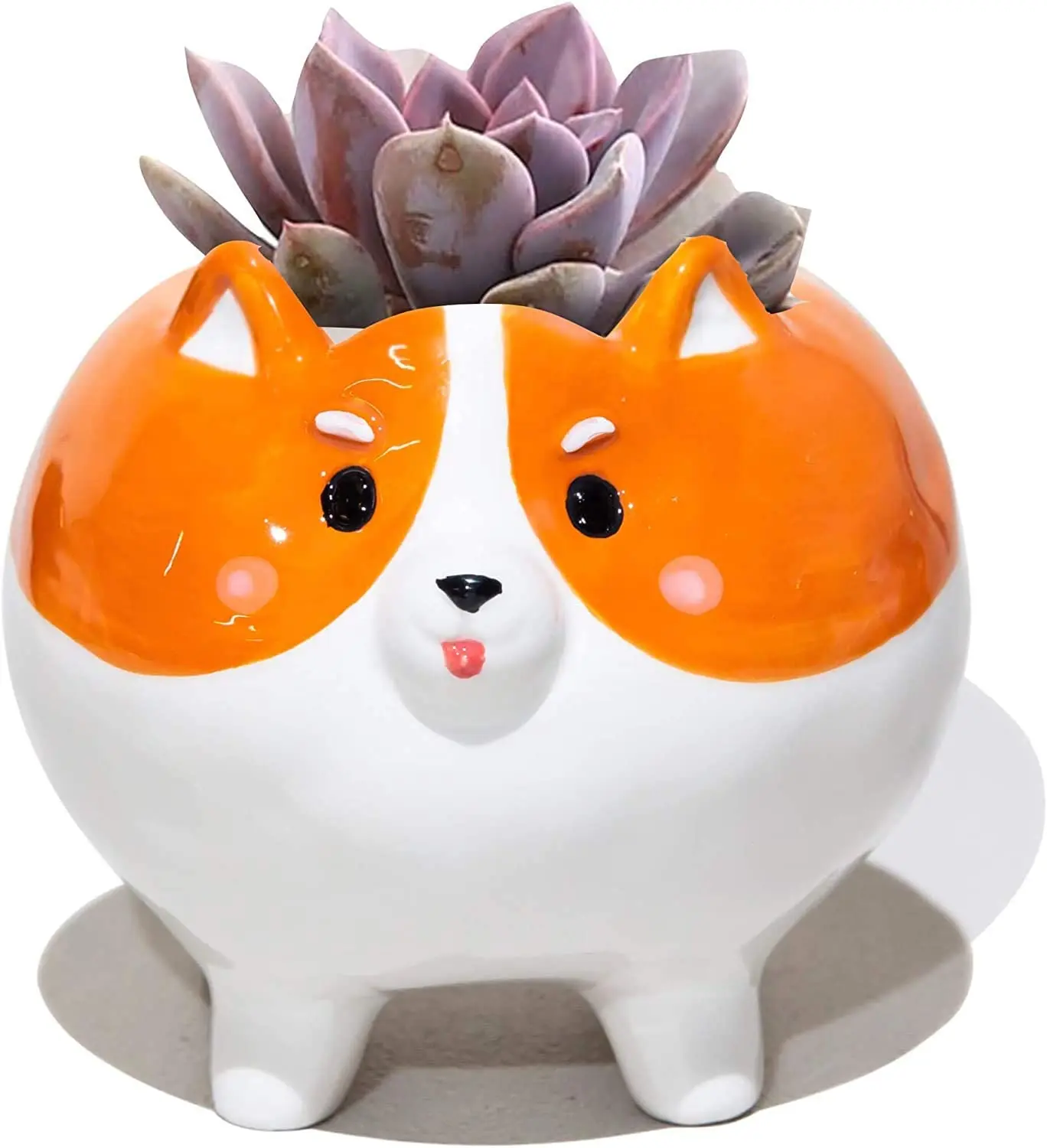 Animal Succulent Plant Pots, Buymax Mini Doggy Shape Succulent Planter Handmade Ceramic Plant Pot - Cute Dog Planter for Plants