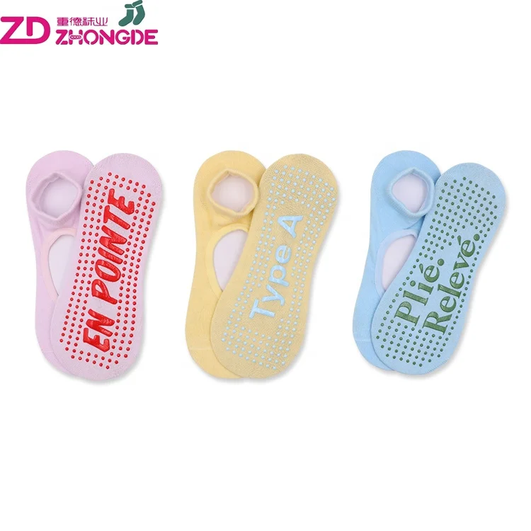 Custom logo cotton yoga sticky ankle pilates ballet socks with arch support breathable mesh non slip women socks