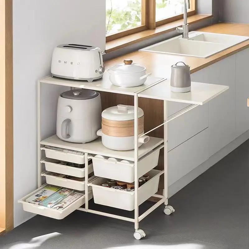 Salon cart with 6 plastic drawers for home office kitchen