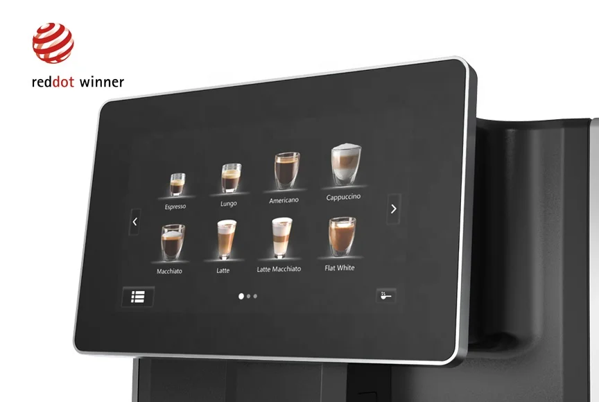 7-дюймовый большой HD TFT дисплей пивоварения Americano капучино латте эспрессо Супер Автоматическая кофемашина с вспенивателем молока