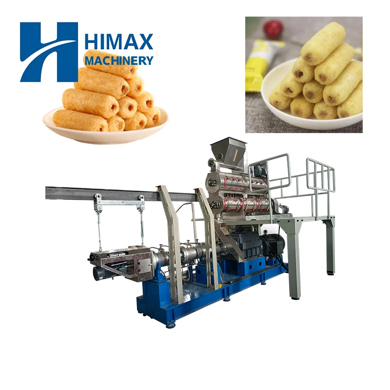 Double Screw Corn Puff Extruder Core Filled Snack Food Production Line Cpre Filled Snack Food Machine