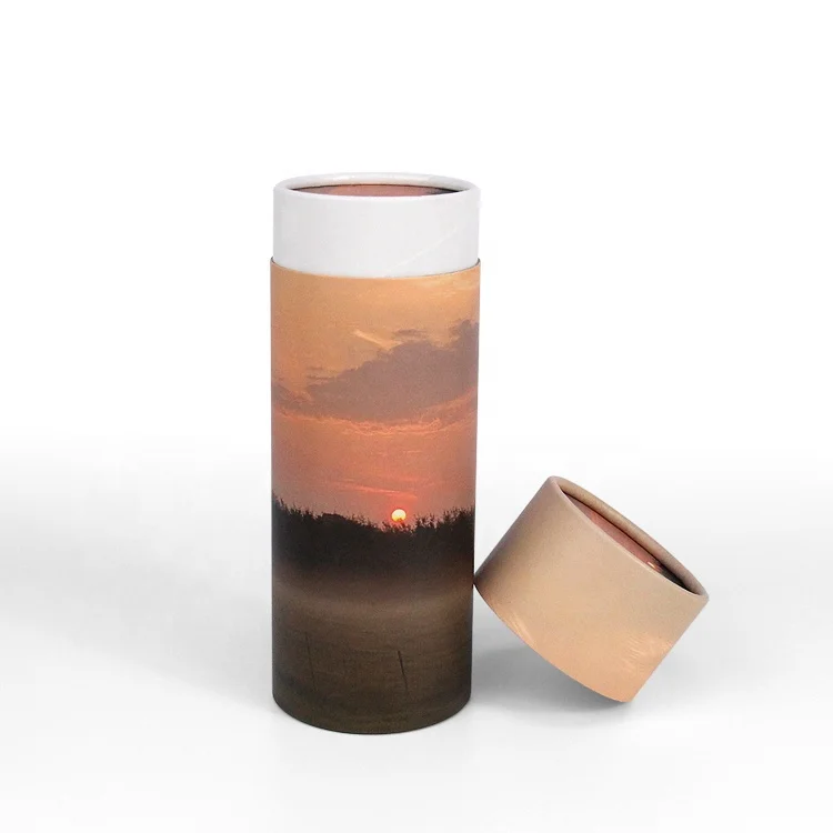 Firstsail factory custom paper small funeral cremation ashes urns scatter tube funeral supplies pet ashes box
