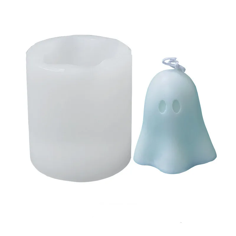 HY 3D Skull Candle Mold Halloween Column Silicone Resin Mold for Plaster Candle Soap Wax Making