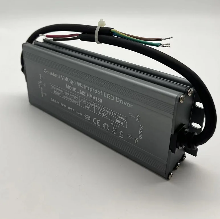 Водонепроницаемый трансформатор для светодиодного модуля 150 Вт 24 В 12 36 48 220