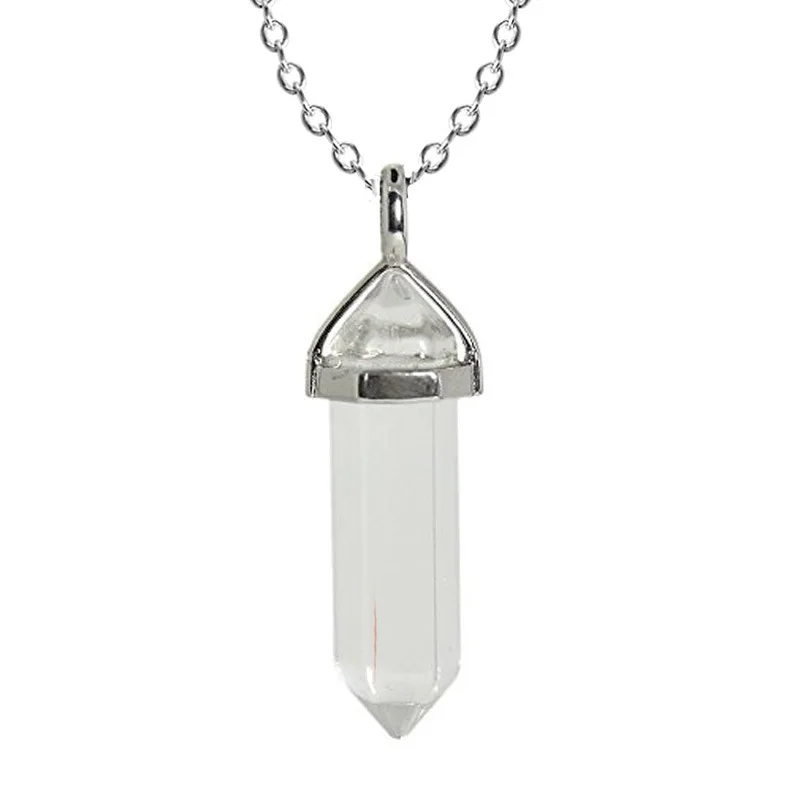 Hot sale Quartz Necklaces Pendants Vintage Natural Stone Bullet Crystal Necklace For Women Jewelry N98221