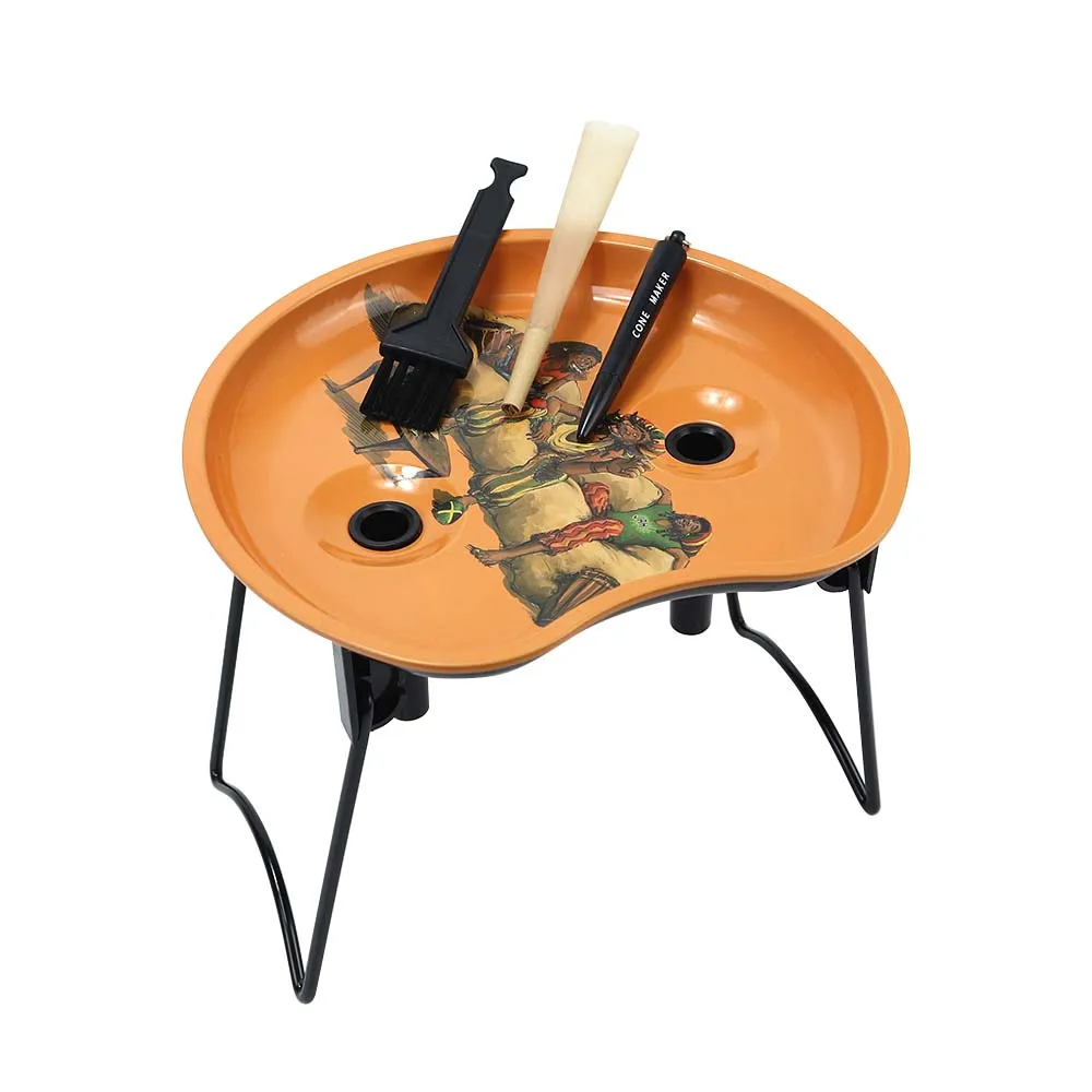 C Shape Cigarette workbench 9 In 1 Rolling Tray sets Gift Set Mini Rolling Tray Plastic tube Kit Set Smoking Accessories