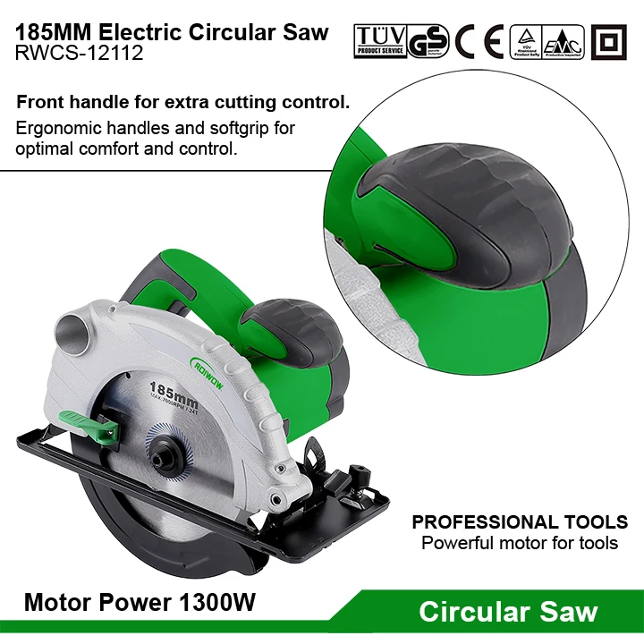 1300W Portable Corded Electric Power Woodworking Saws Wood Cutting Rotary Round Hand Saws Tools Circular Saws Machine 185MM