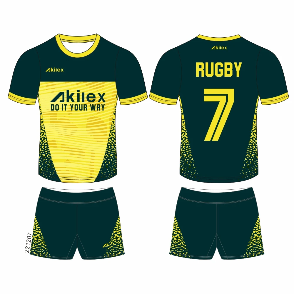 China Manufactory Custom Sublimation Low MOQ High Quality Rugby Polo Rugby Uniform Rugby Union Jerseys