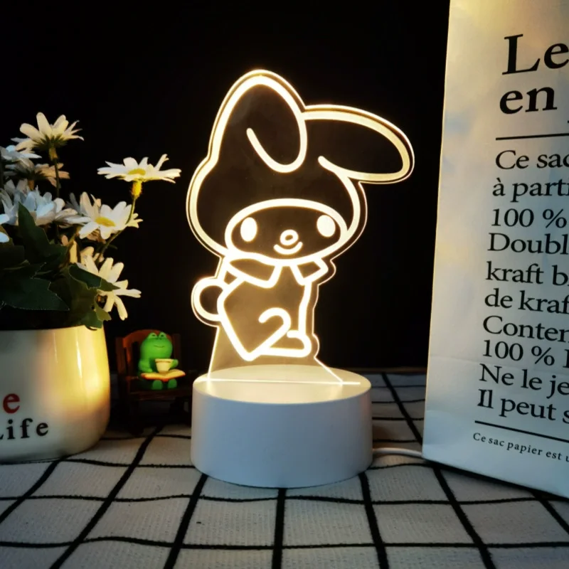 2024 cartoon sanrio kuromi night light cute cinnamoroll lamp girls bedroom bedside Cinnamonroll small lamp my melody table decor