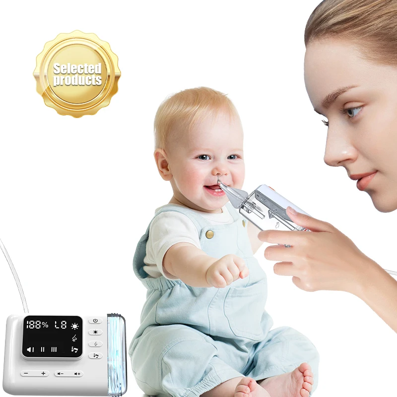 Digital baby nasal aspirator vacuum cleaner electric nose sucker 9 adjustable levels silicone nasal aspirator for baby
