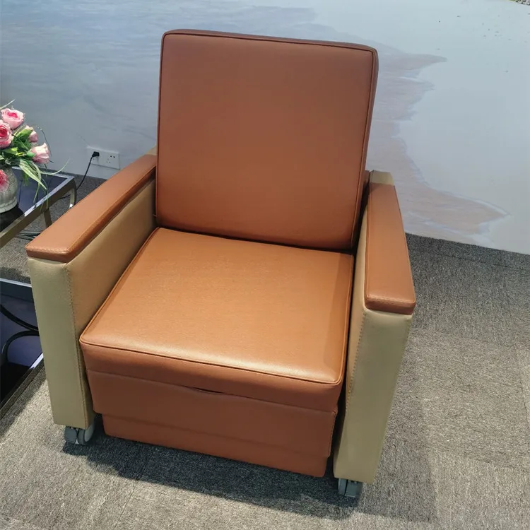 BR-CR15 Hospital Furniture Sleeping Chair In Patient Sofa Medical Clinic Room Family Waiting Reclining Accompany Attendant Chair