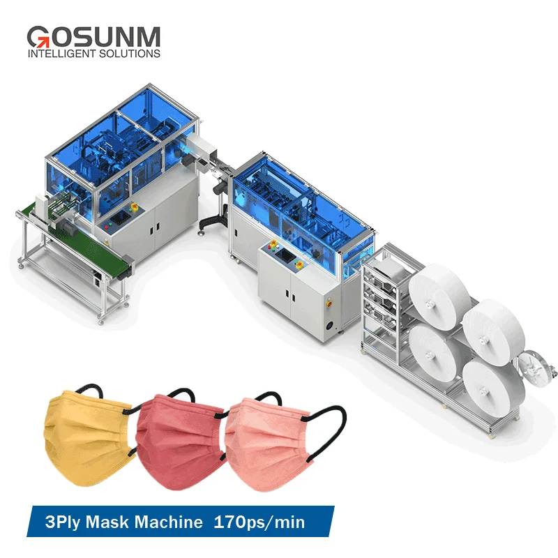 Максимальная скорость 170 шт/мин Одноразовые Медицинские Хирургические маски для лица машина