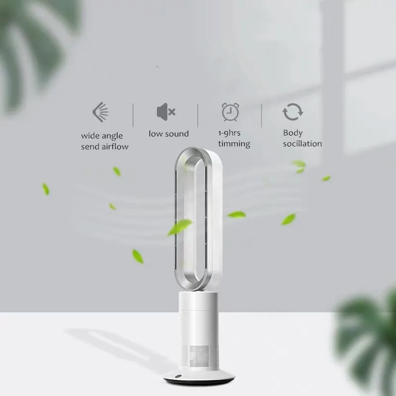 Factory supplier portable tower floor electric air cooling fan heater bladeless fan 1950 Watt remote control