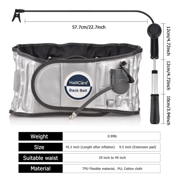 Rechargeable Electric Hot Compress Vibration Back Massager Far Infrared Heating Inflatable Waist Massage Belt