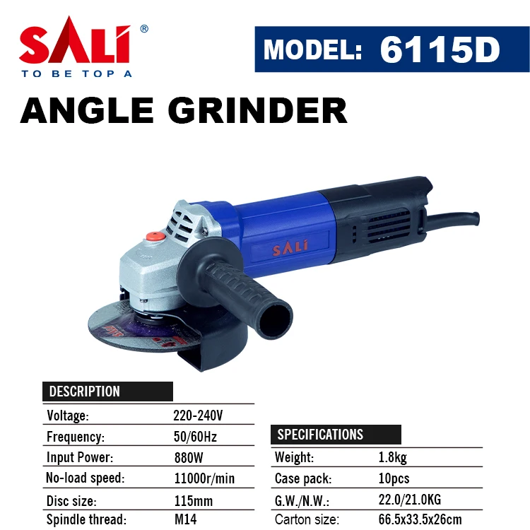 China zhejiang portable abrasive machine custom 115 mm 4 1/2 electric angle grinder