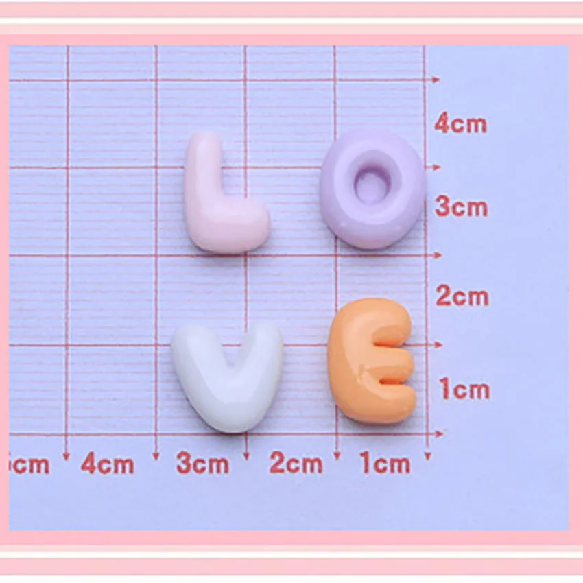 Wholesale price custom DIY letter craft accessories cartoon rainbow blend cream glue phone case patch resin charm for decoration