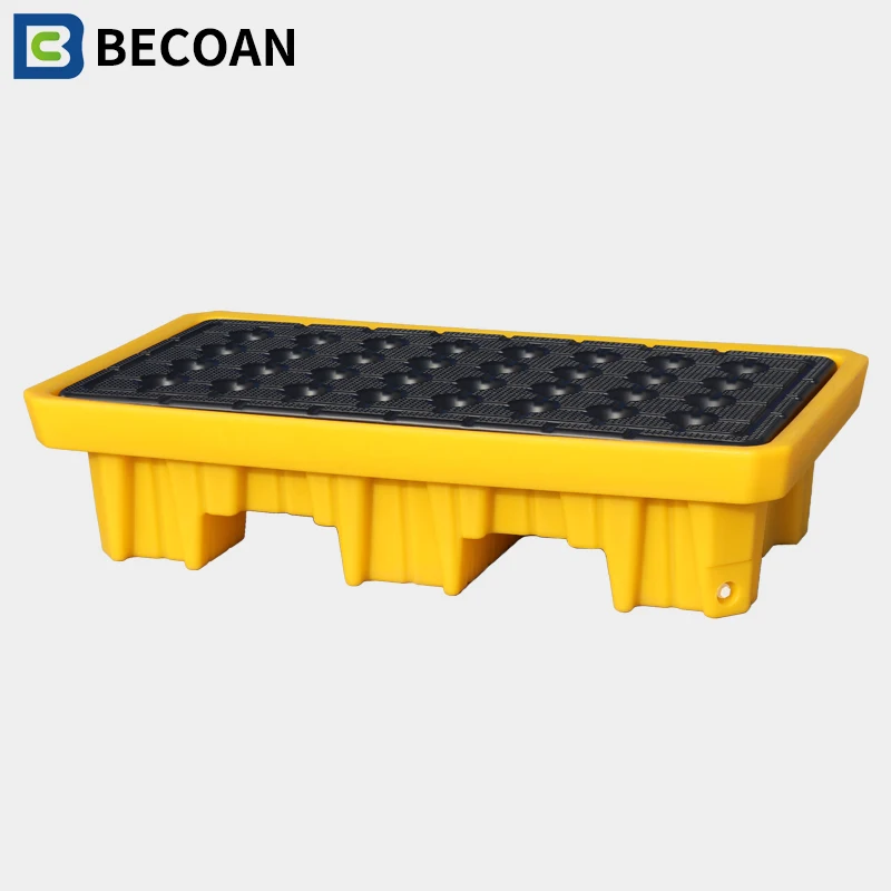 Wholesale With Drain Chemical Storage  Spill Containment Unit High Quality Spill Pallet 2 Drum Spill Tray_