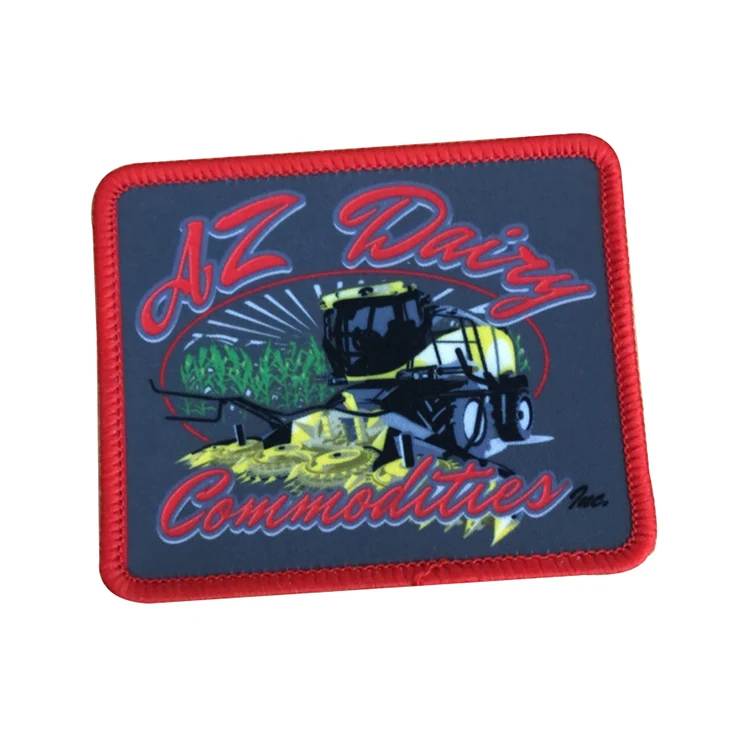 Amerpromo Iron on Custom Soccer Team Name Logo UV printing logo Machine Woven Sport Fabric Patch and Badge for Uniform Clothing