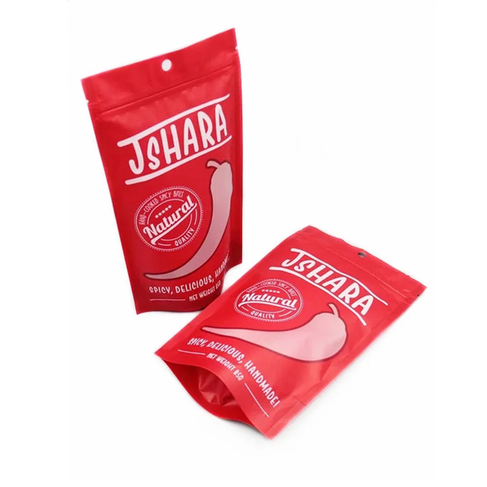 Custom Resealable Zipper Food Storage Stand Up Pouch Grain Dried Fruit Nuts Spice Powder Plastic Packaging Bag With Handle Hole