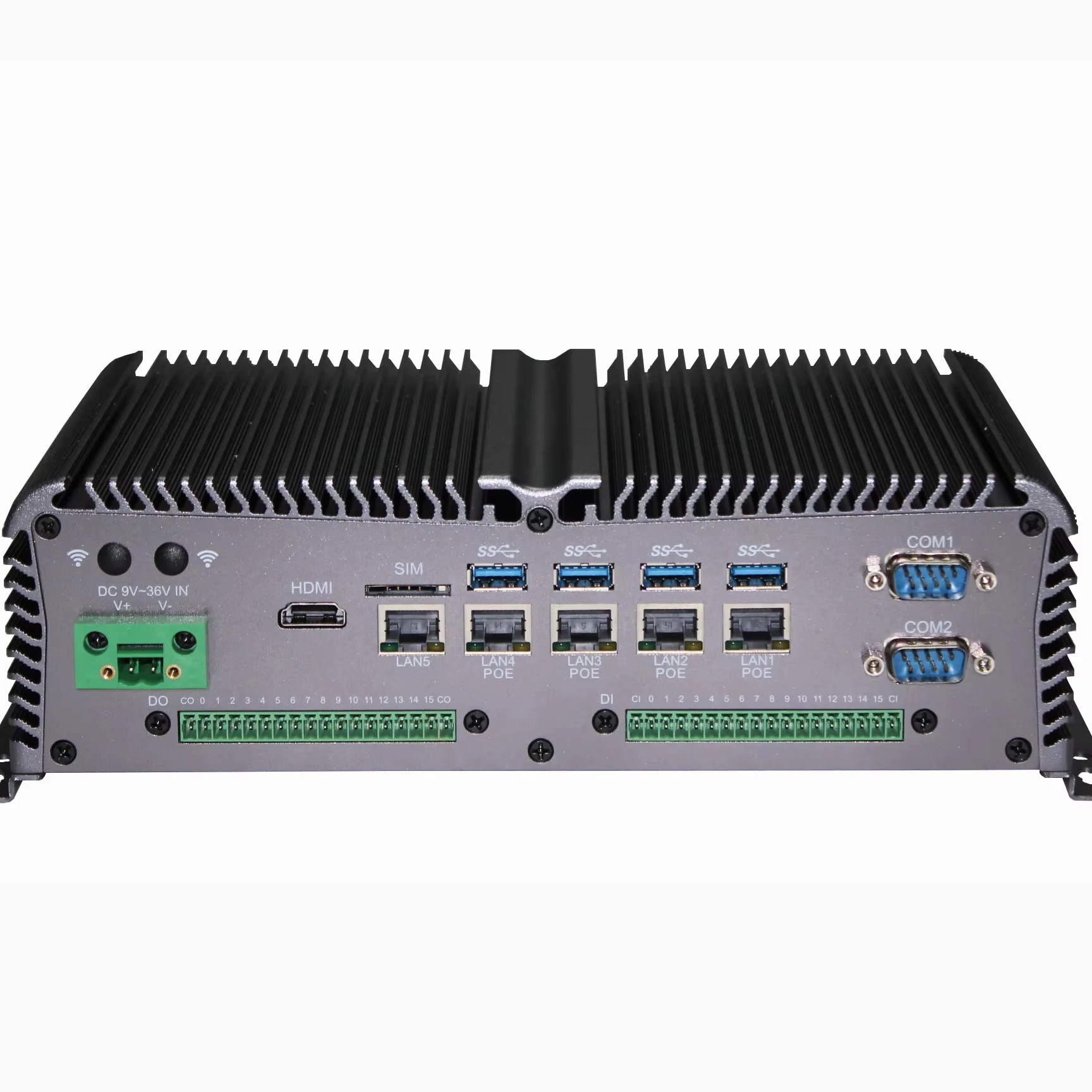 4 POE Lan Port  fanless mini industrial embedded computer I3/I5 / I7 CPU industrial box pc