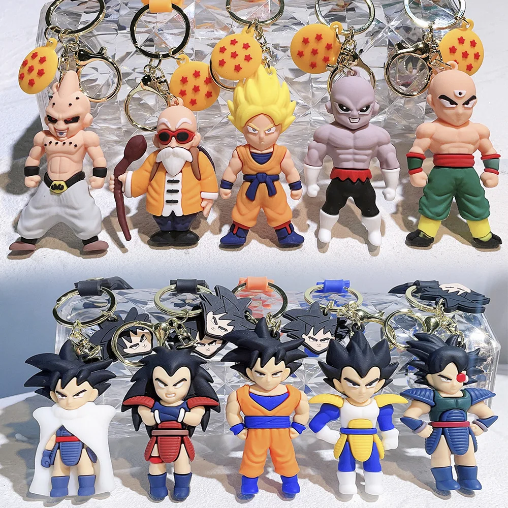 New cartoon anime character plastic keychain 50styles 3d soft pvc key chain