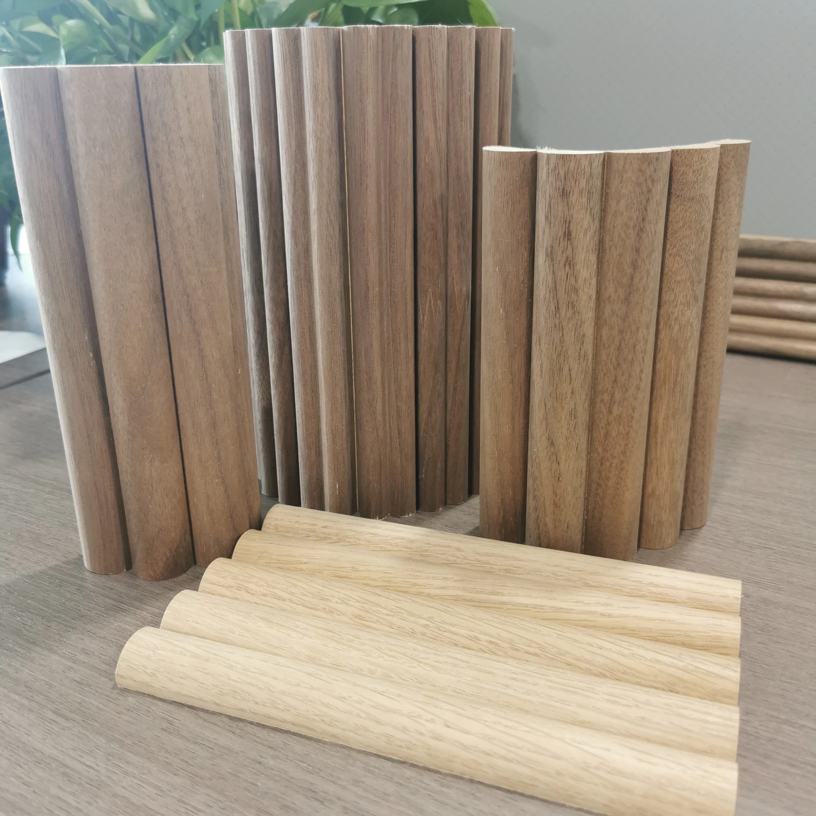 wood veneer Waterproof Soft flexible wood roll panels wall panel curved mdf wave tambour flexible board
