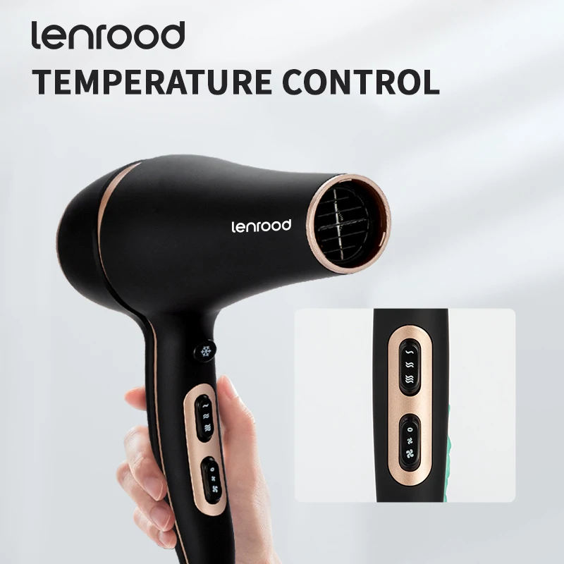 Lenrood LR-5916AC Professional Large Power AC Motor 1800-2200W Hair Dryer With Safety Temperature Protection
