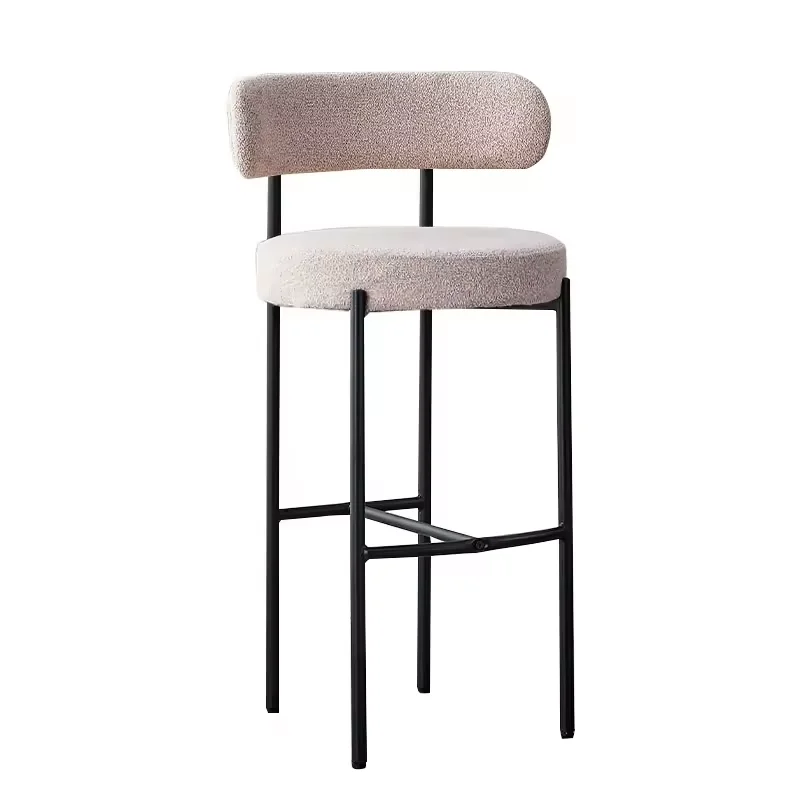 Restaurant Bar Furniture Luxury Metal Legs Soft Cushion Velvet Bar Stool Chair Kitchen Bar Tall Chairs